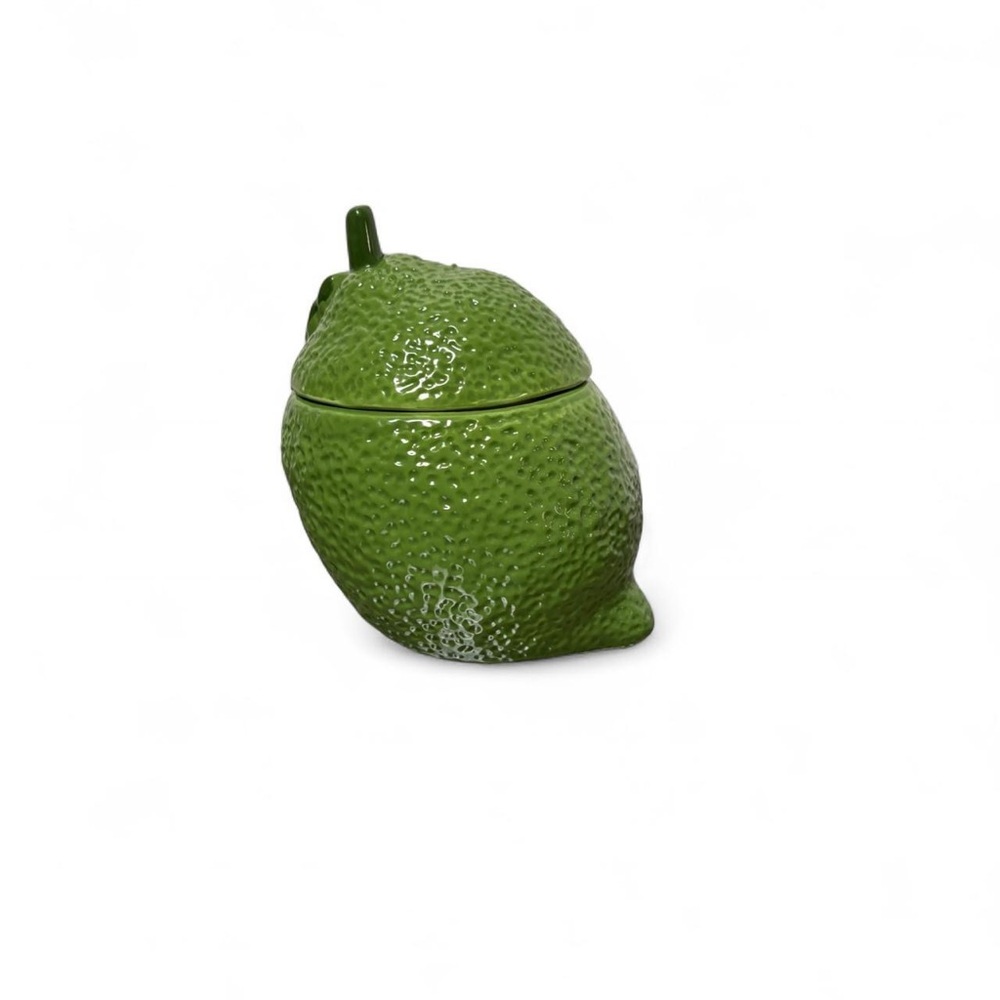 Green Ceramic Lime Shaped Container